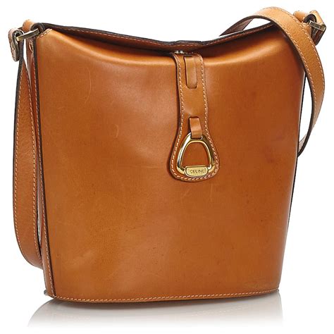 Leather handbag Celine Brown in Leather 